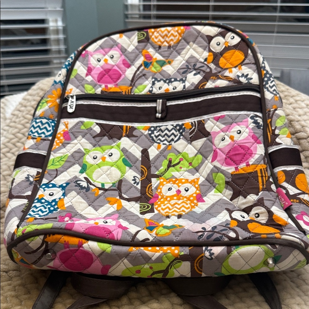 Vibrant Owl Pattern Kids Backpack